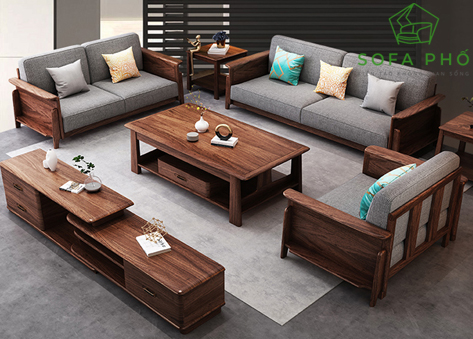 Bộ sofa văng gỗ đệm hiện đại SPG05